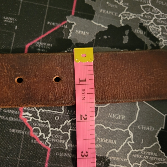 Abercrombie & Fitch Brown Leather Belt with Metal Buckle. Size M - Picture 8 of 8